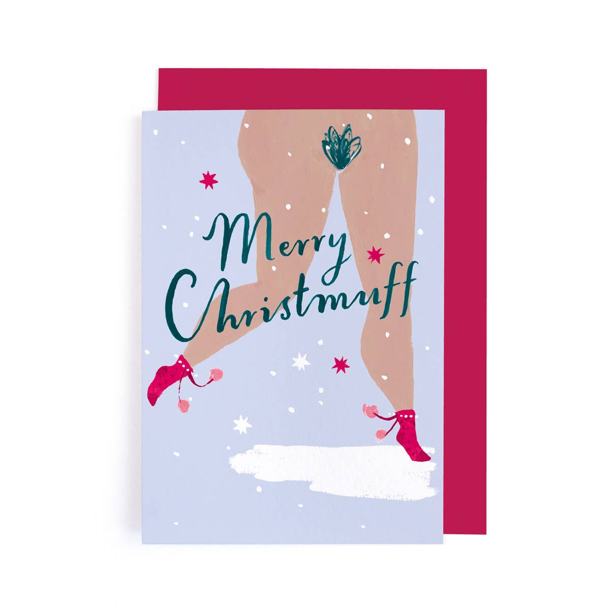 Sister Paper Co. - Merry Christmuff Card | Christmas Cards | Funny Rude Card EVX06