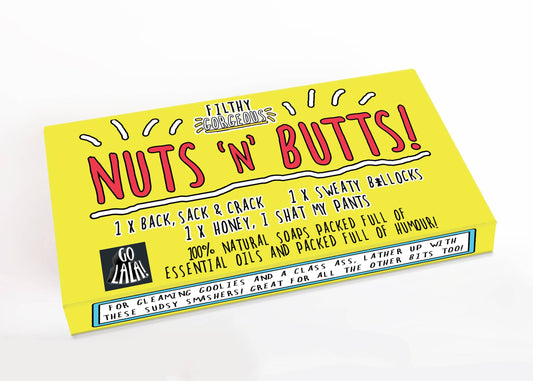 Go La La - Nuts 'n' Butts Gift Set of 3 Funny Soaps Award Winning