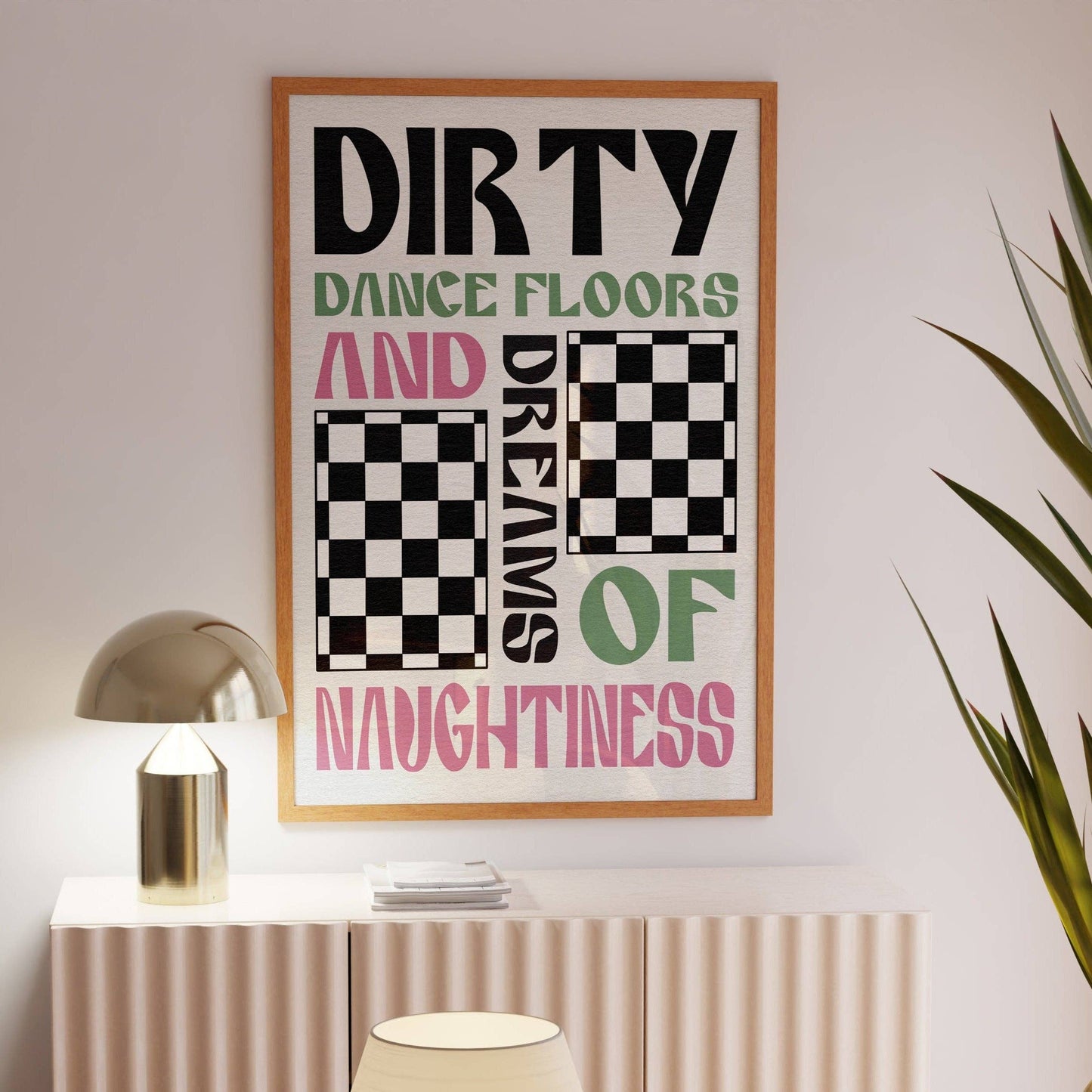 Twisted Rebel Designs - 'Dirty Dance Floors' Print: Black & Orange & Pink / A5