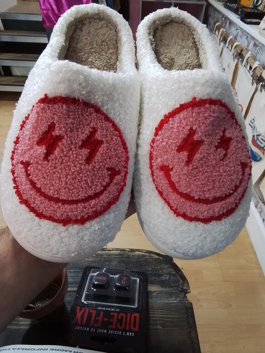 Slippers Lightning Smiley Red/Pink