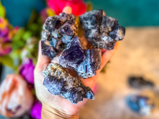 Rare Purple Rain Fluorite Clusters Lady Annabella Mine: 25-49 grams